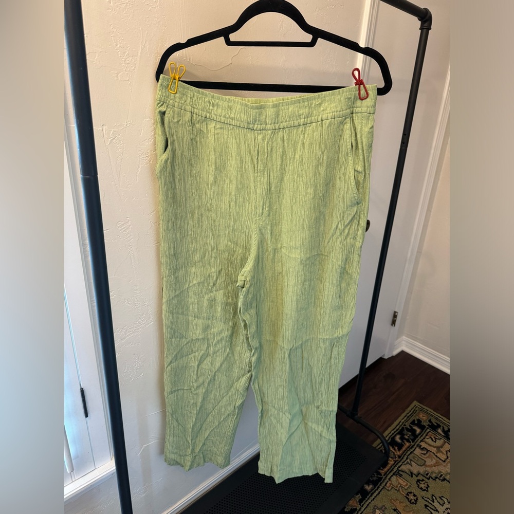 Madewell Sage Green Crinkle Pants